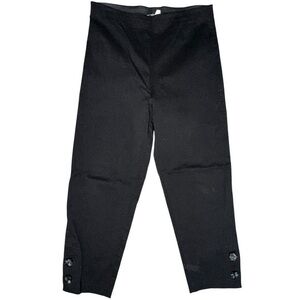 Equestrian Women’s Size M Navy Blue Rayon Stretch Button Hem Trousers Pants